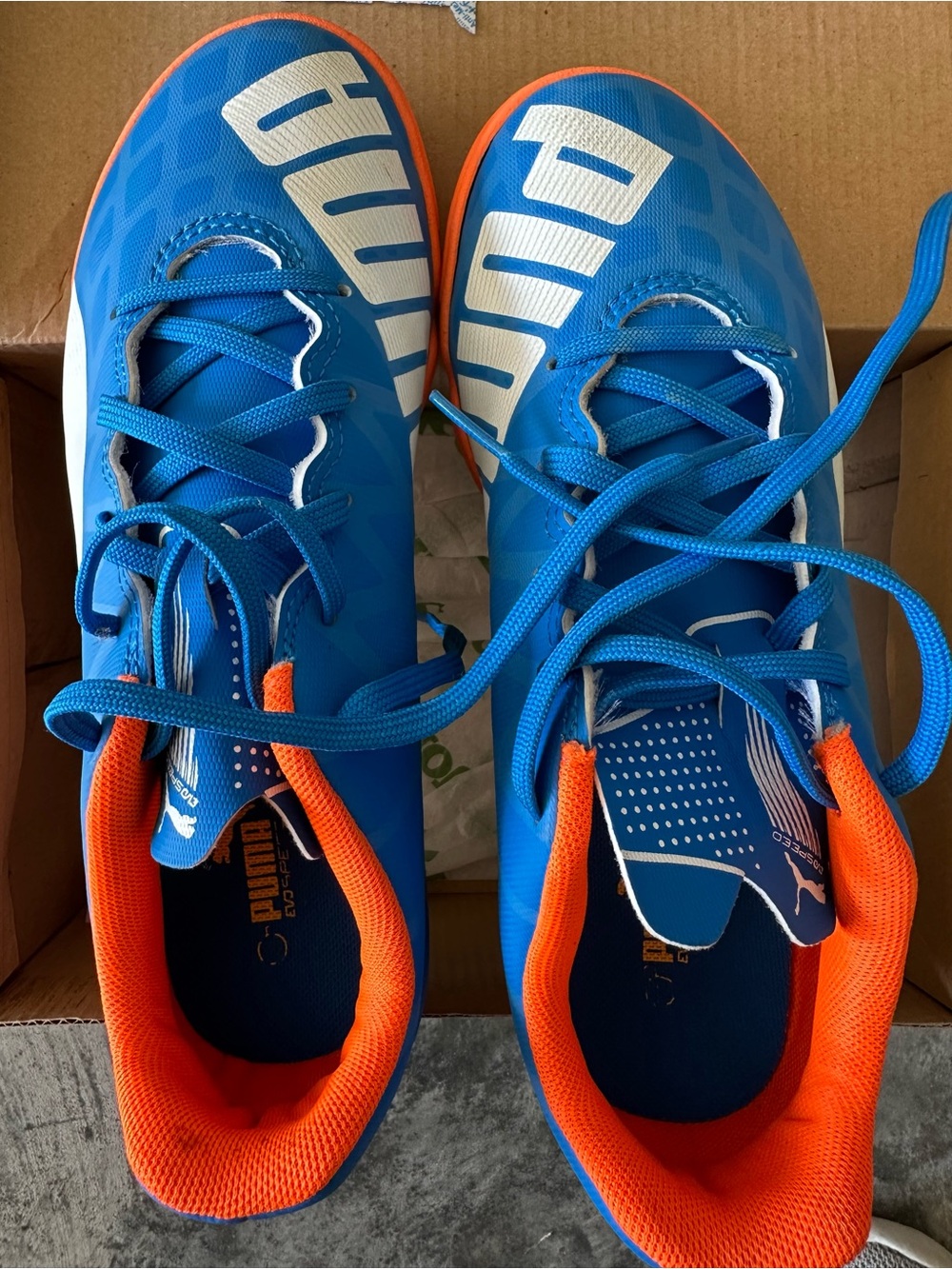 Puma juniors Blue and Orange Lace-Up Athletic Sneakers